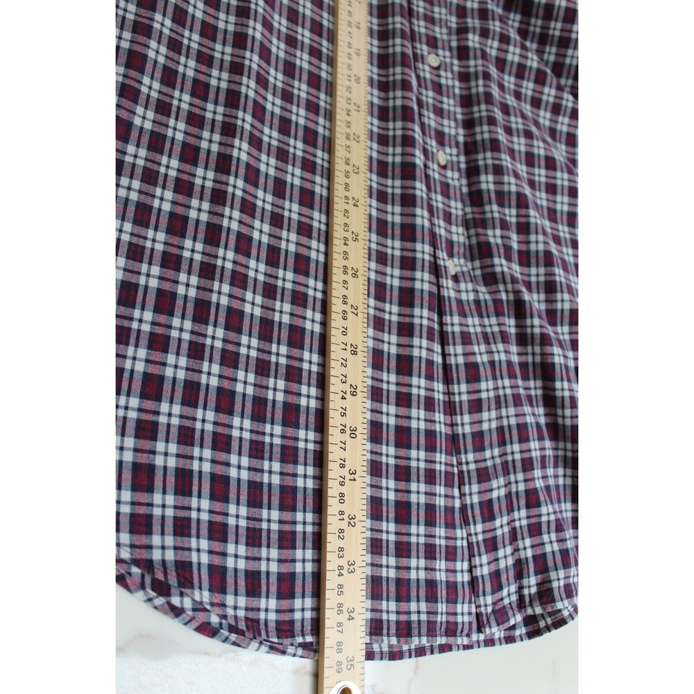 Ralph Lauren Blake Button Down Men XXL Burgundy Plaid Cotton Long Sleeve Shirt - Picture 8 of 10